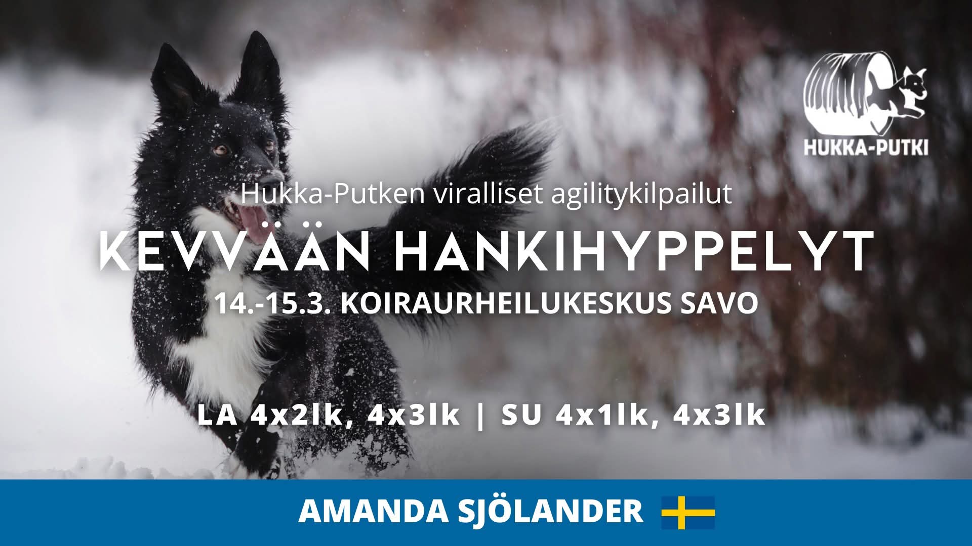 Kevvään hankihyppelyt 14.-15.3.2026 – Hukka-Putken viralliset agilitykilpailut